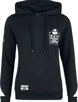 Disney Kapuzenpullover - Here Comes Jack - S bis XXL - für Damen - Größe S - schwarz/weiß - EMP exklusives - Frauen - female - The Nightmare Before Christmas - FashionsVida