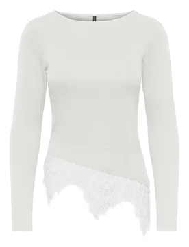 ONLLAILA L/S LACE MIX TOP JRS NOOS female - XS - FashionsVida