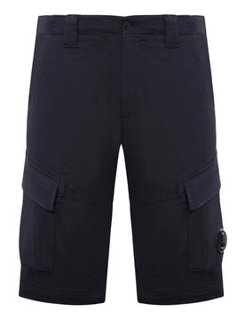 Pantaloncini cargo elasticizzati in raso