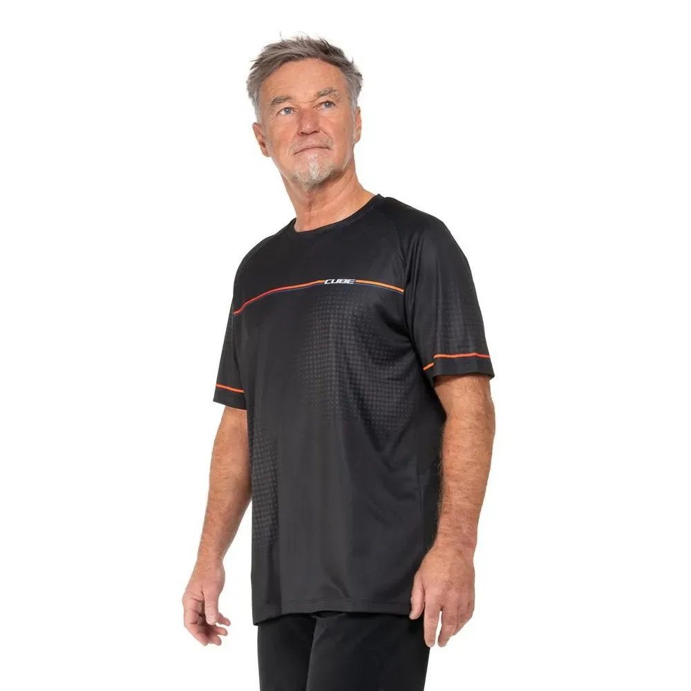 Maglia Da Enduro A Maniche Corte Tech Teamline Black - CUBE - FashionsVida