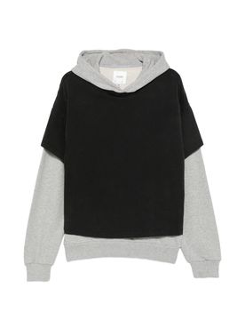 Distressed Cotton T-Shirt Over Heavy Cotton Hoodie (Unisex Fit)