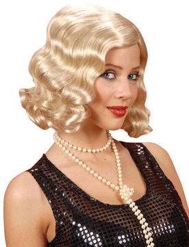 Er Jahre Bob-Perücke Locken blond