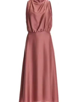 Midi Kleid aus Satin mit Drapierung female