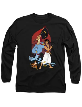 Aladdin The Genie, Jafar & Abu Long Sleeve T-Shirt, Black - Black - Size: M - Disney - FashionsVida
