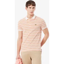 Polo de hombre de corte clásico de petit piqué de rayas