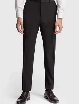 Mens Flat Fronted Slim Fit Suit Trousers In Black Wool - Size 46r - Ted baker - FashionsVida