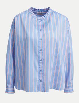 Oversized Bluse Gestreift Blau 40
