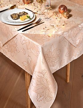 Jacquard-Tischdecke roségold, 130x160 cm