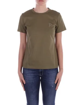 Donna t-shirt s746jf0271dfz4 633 verde militare - Dondup - FashionsVida