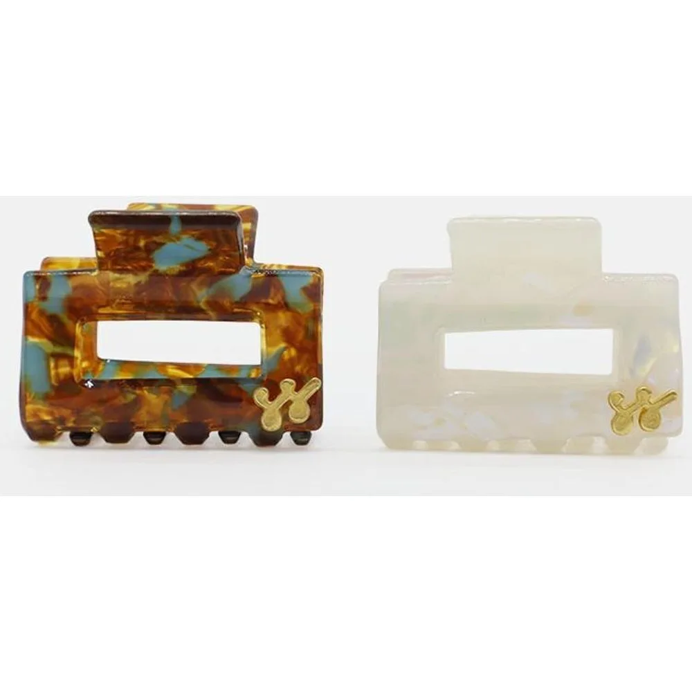 Pack 2 pinzas carey cuadradas - Pressume - FashionsVida