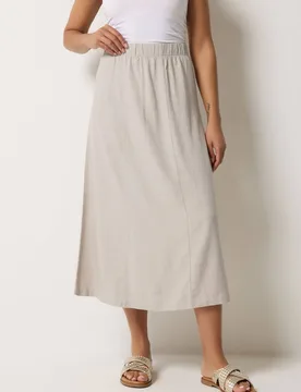Women's Linen Maxi Skirt in Natural Size: 12 - Natural - Size: 12 - M&Co - FashionsVida
