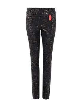 Hose Lucy Golden Print, schwarz/gold 42 - Alberto - FashionsVida