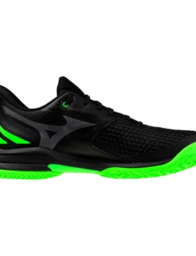 Wave Exceed Tour 7 Padel Shoes Black / Glowing Apple / Foliage Green UK 6.5 - Mizuno - FashionsVida