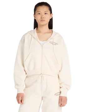 Fleece Damen Kapuzenpullover - Beige - Größe XL - Baumwoll-Jersey Beige XL - New Balance - FashionsVida