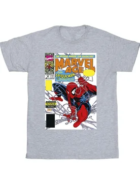 Mens Spider-Man Age Comic Cover T-Shirt (Sports Grey) - Light Grey Cotton - Size 4xl - Marvel - FashionsVida