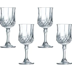 Juego de 4 copas de vino de cristal Longchamp Cristal d'Arques
