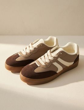 Sneakers in similpelle con pannelli a contrasto - multicolor
