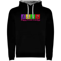 Felpa Con Cappuccio Happy Pedal Dancing Two-colour Black / Grey