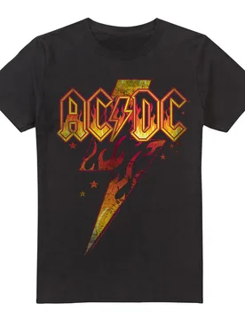 Ac/dc Mens Fire Bolt T-Shirt (Black) Cotton - Size 3xl - ACDC - FashionsVida