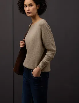 Cosy Dolman Pullover female Beige