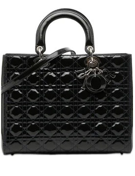 Large Patent Cannage Lady Dior - Dior - FashionsVida