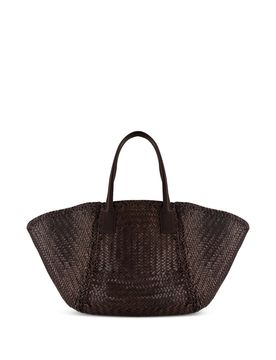 Stylish Leather Handbag with St. Christopher Medallion - 55 x 29 x 18 cm