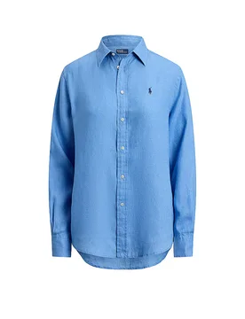 Blouse en lin bleu XL - Ralph Lauren - FashionsVida