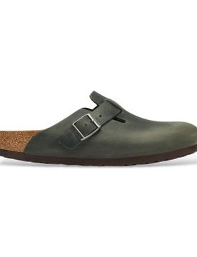Para hombre. 1032724 Zuecos de Piel Boston Oiled (Ajuste Regular) (42), Plano, Ninguno, Casual