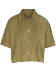 Veste en cuir EVELINE olive 44