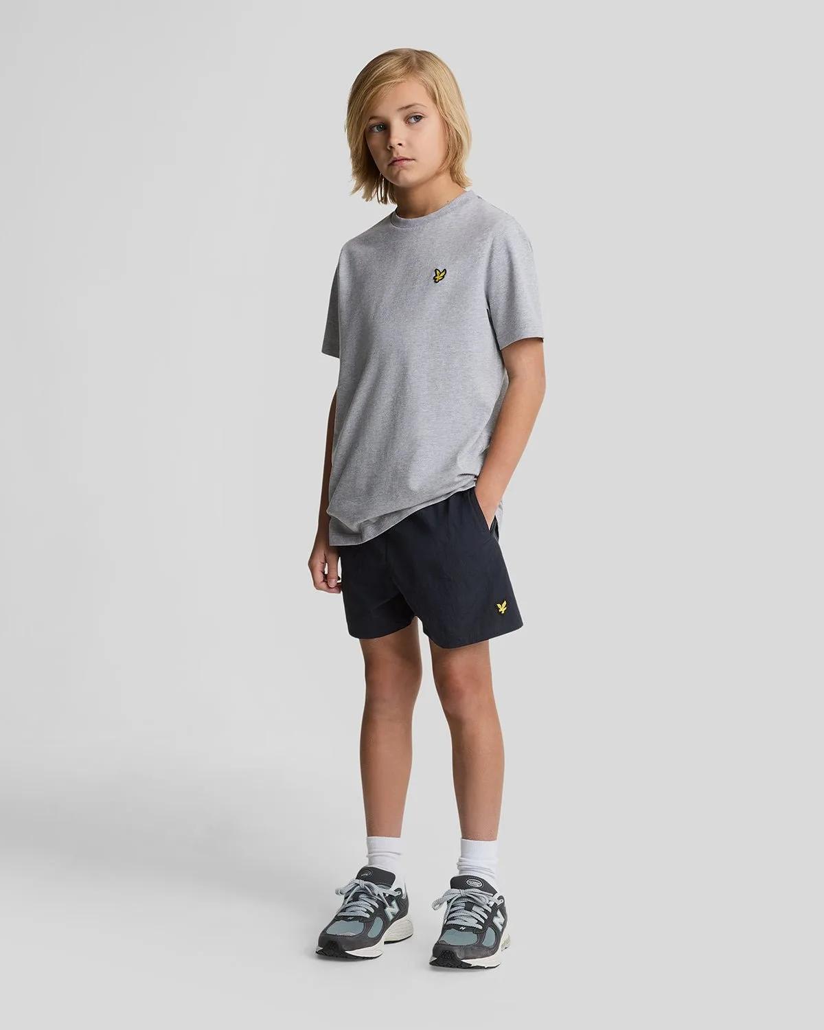 Kids Plain Swim Shorts in Dark Navy - Lyle & Scott - FashionsVida