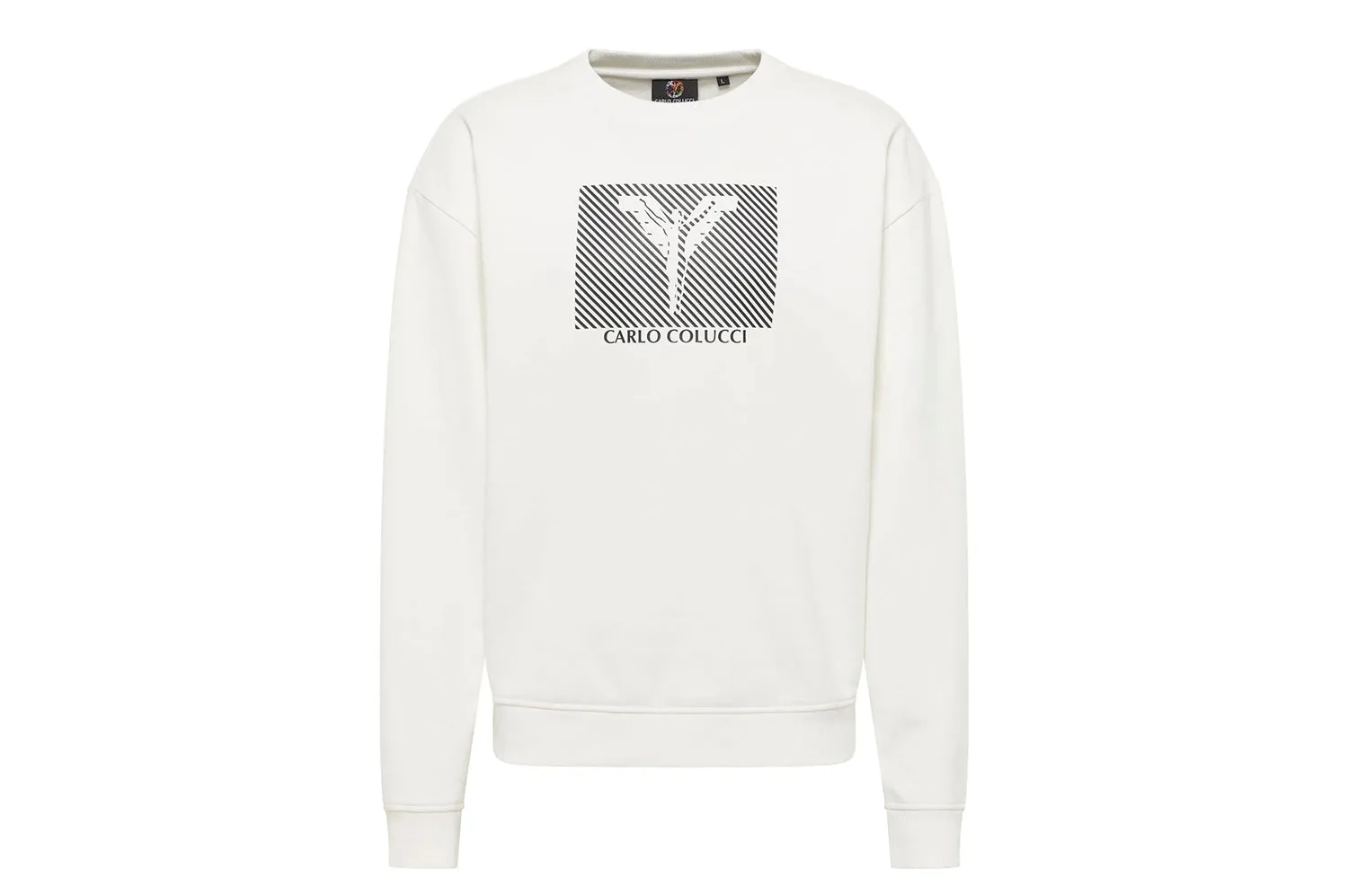 Oversize Sweatshirt - Sweatshirt-Crewneck - weiß - Herren - Size: S - Carlo colucci - FashionsVida
