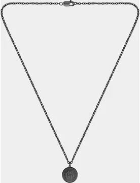Collar de hombre Double B Coin con acero negro - Boss - FashionsVida