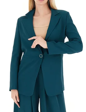 Blazer monopetto PETROLIO L - Rinascimento - FashionsVida