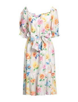 Midi-Kleid Damen Elfenbein 32,34,36,38 Damen