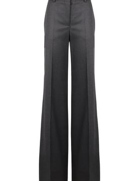 Wool Flared Trousers with Side Pockets