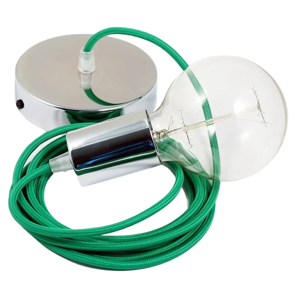 Cables Suspension Luminaire Rm06 2 M Green / Chrome Plated One Size - Creative - FashionsVida
