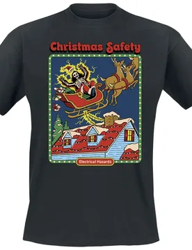 T-Shirt - Christmas Safety - M bis 3XL - für Männer - Größe M - schwarz - Männer - male - Steven Rhodes - FashionsVida
