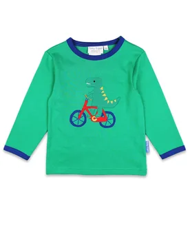 Kids 100% Cotton Dinosaur Long-Sleeved T-Shirt - Toby Tiger - FashionsVida