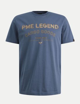 T-shirt mit Logoprint Blau XL