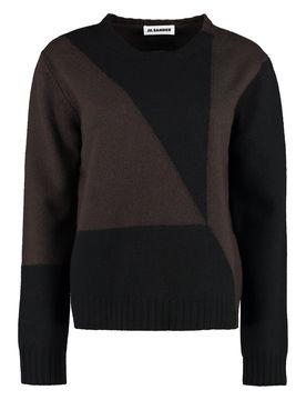 Colour-block Print Knit Jumper
