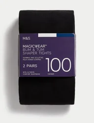 Pack 100 Denier Magicwear™ Opaque Tights Black female