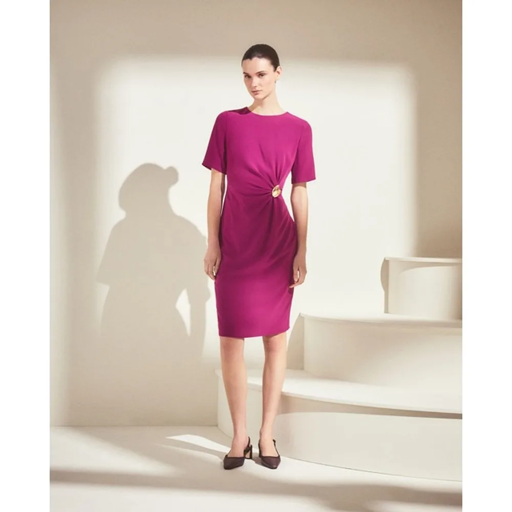 Vestido de manga corta con argolla - Woman El Corte Inglés - FashionsVida