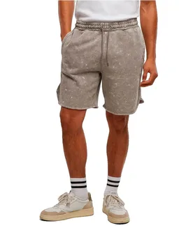 Pantaloni Corti Sportivi Washed Piped Steel Grey 3XL - Urban classics - FashionsVida