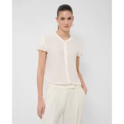 Blusa de mujer manga corta con volantes