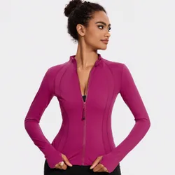 Chaqueta deportiva de ajuste ceñido para mujer VUTRU con ojales para el pulgar y cuello alto, primavera