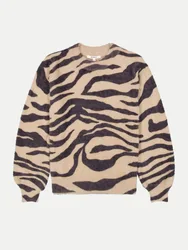 Pullover mit Zebra-Druck Beige M