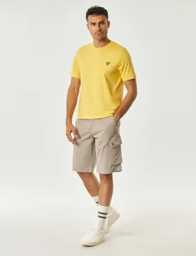 Bermuda cargo beige in gabardina di cotone stretch - Lyle & Scott - FashionsVida