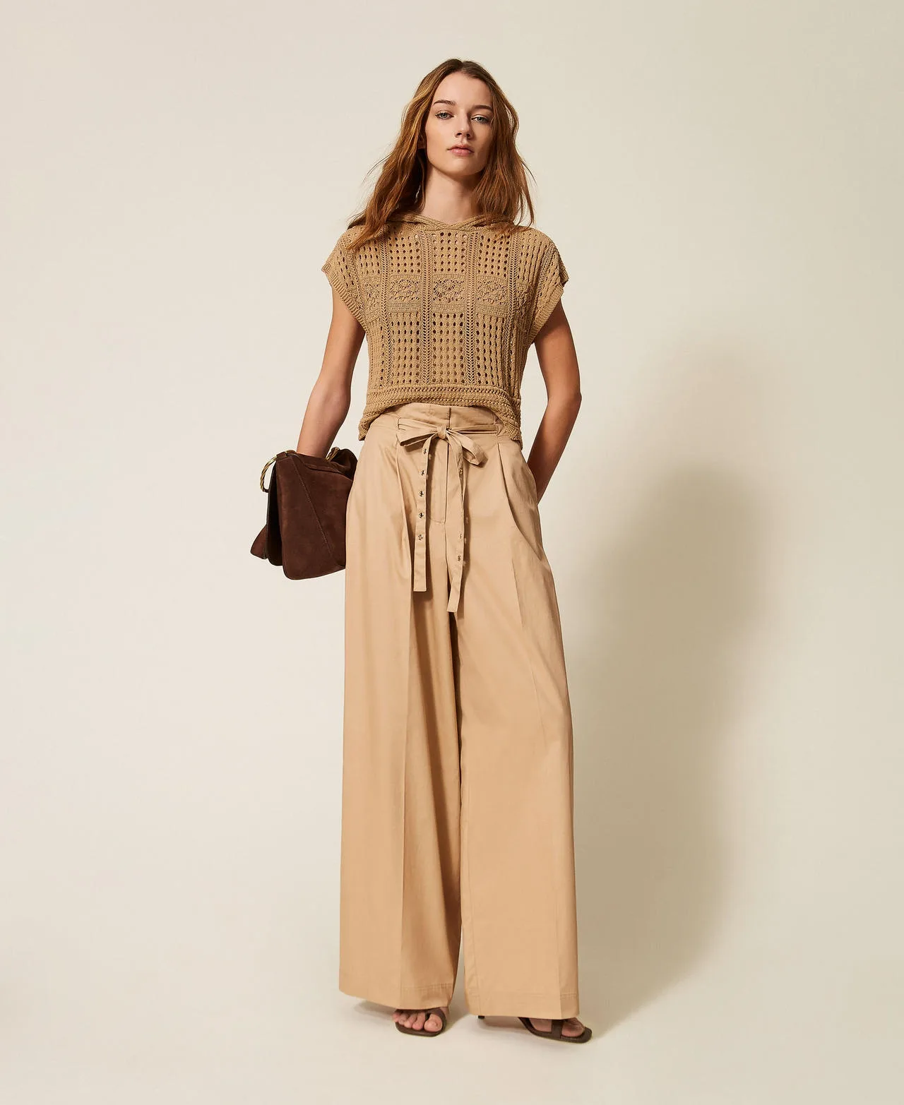 Twinset Pantalon ample en sergé - TWINSET - FashionsVida