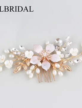 SLBRIDAL Handmade Crystals Rhinestones Pearls Flower Wedding Jewelry Hair Comb Bridal Headpieces Hair Accessories Bridesmaids - Aliexpress - FashionsVida