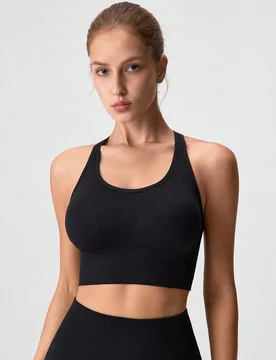 Sujetador deportivo sin costuras a prueba de golpes sin aros tops de gimnasio ropa interior para mujer top cruzado tank top deportivo espalda belleza - Shein - FashionsVida